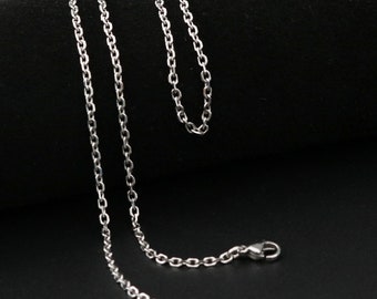 Jewelry Titanium Stainless Steel Chain Silver Necklace Mens Womens Punk Chain Necklaces 2mm/3mm Unisex