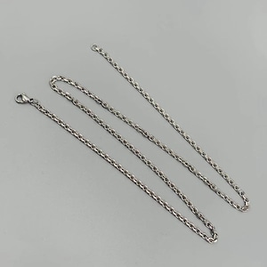 Titanium Stainless Steel Chain Silver Necklace Mens Womens Punk Chain Necklaces 3mm Unisex