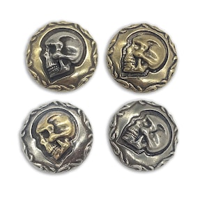 Messing Conchos schroef terug Vintage Skull Concho lederen craft knoppen voor tas riem kleding