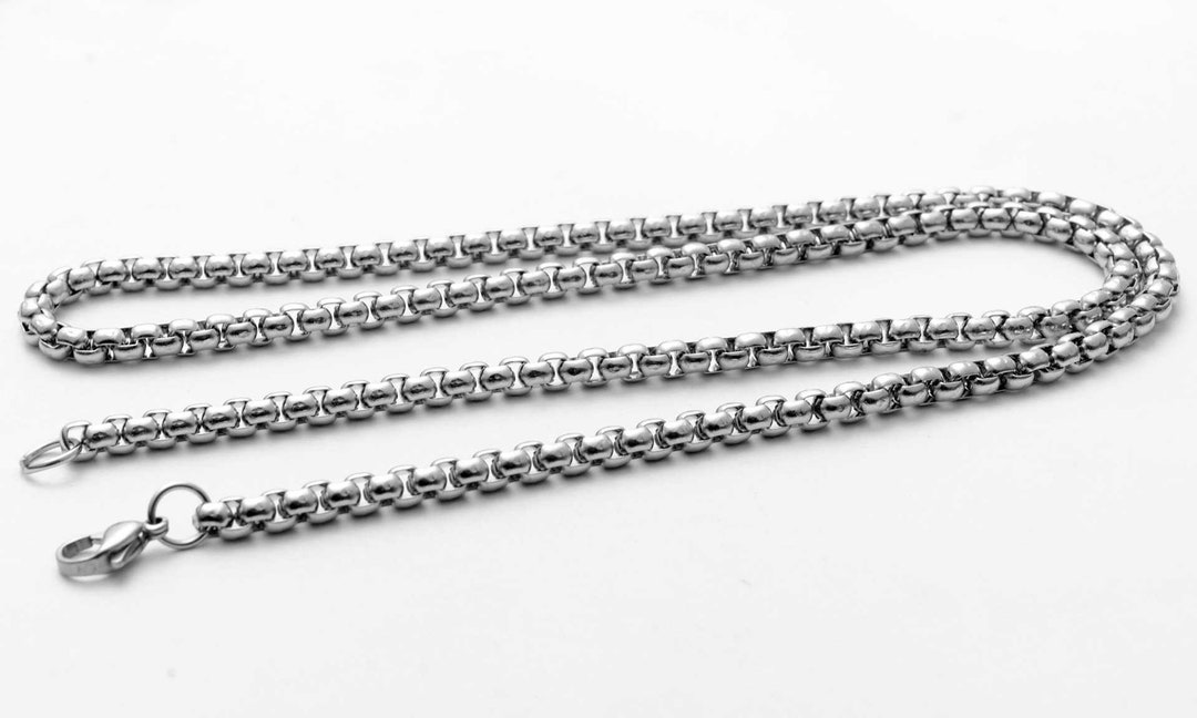 Titanium Stainless Steel Chain Silver Necklace Mens Womens Etsy UK