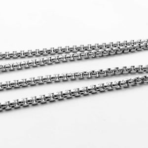 Titanium Stainless Steel Chain Silver Necklace Mens Womens Punk Chain Necklaces 4 Sizes