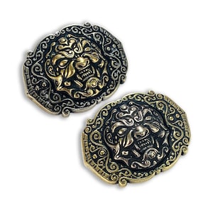 Brass Conchos Screw Back Chinese Lion Dragon Head Concho Decorative Buckle Leather Craft Coin Conchos Embellishments 2 Styles
