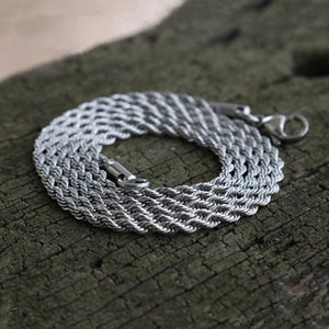 Titanium Stainless Steel Chain Necklace Twist Necklace Punk Chain Necklaces for Men Women Jewelry