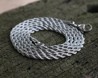 Titanium Stainless Steel Chain Necklace Twist Necklace Punk Chain Necklaces for Men Women Jewelry