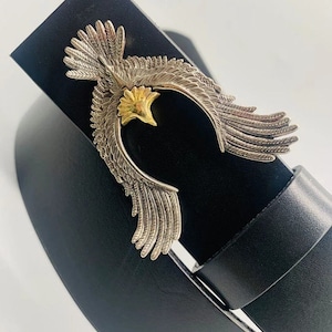 Eagle Belt Buckle Copper Western Cowboy Mountain Flying Eagle Belt Buckle For Men Protecting Freedom