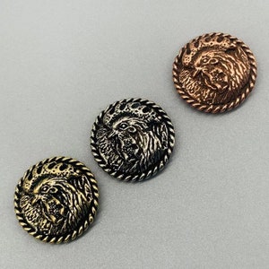 Brass Conchos Screw Back Vintage Zodiac Rooster Head Round Shape Decorative Buckle Leather Crafting Decoration Accessories