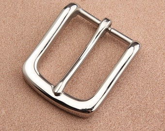 Solid Buckle Stainless Steel Single Prong Square Belt Buckle Leather Craft Replacement Buckle