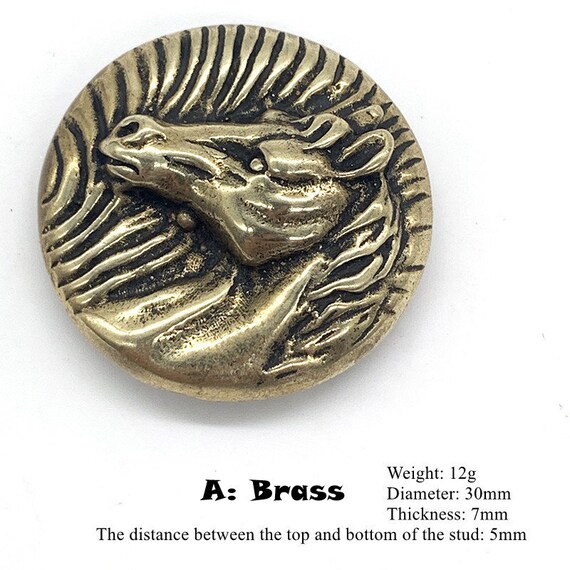 Brass Conchos Screw Back Solid Horse Head Conchos Decorative