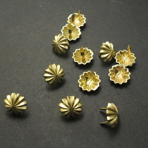 Brass Rivets Flower Shape Stud For Leather Craft Decorations 12MM