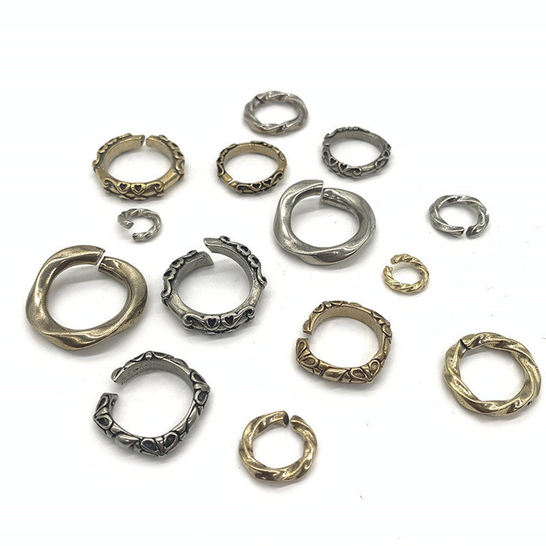 Brass Twist Split Ring Metal Split Ring Keyring Keychain Connect Split ...
