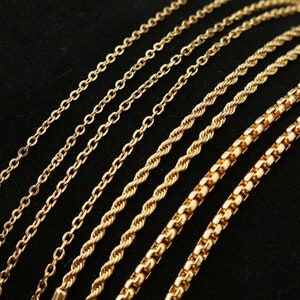 Titanium Stainless Steel Chain Necklace Twist Necklace Punk Chain Necklaces for Men Women Jewelry Golden