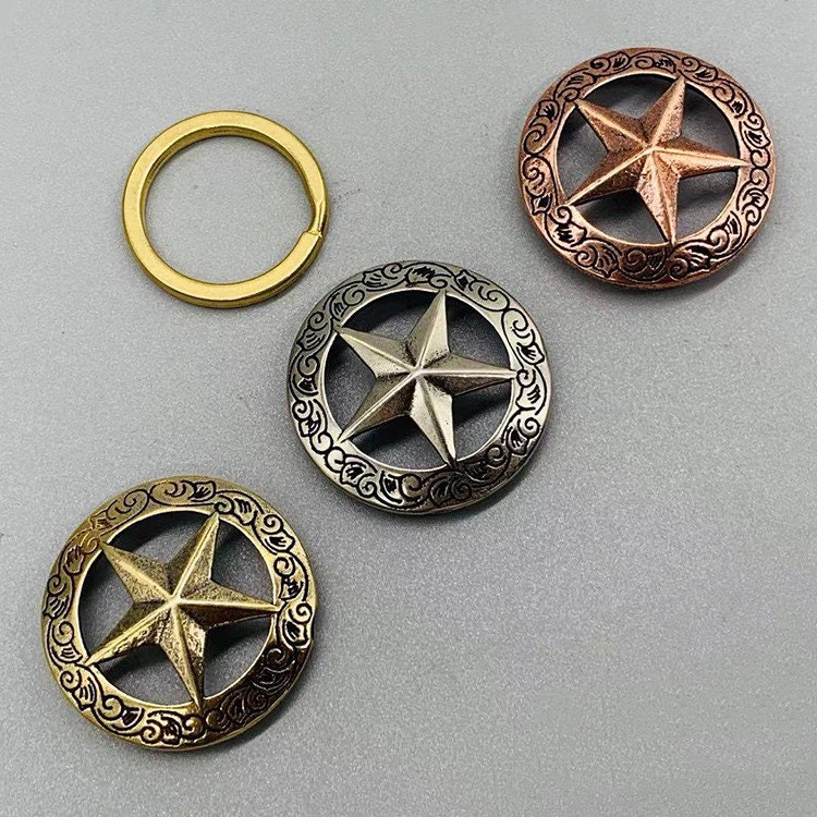 Brass Concho Screw Back Vintage Chrysanthemum Shape Leather Craft Conchos Leather Decorative
