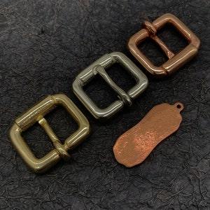 Roller Buckle Solid Brass Single Pin Buckle Leather Craft Replacement Metal Buckle Hardware Accessories Gold Silver