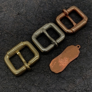 Roller Buckle Solid Brass Single Pin Buckle Leather Craft Replacement Metal Buckle Hardware Accessories Gold Silver