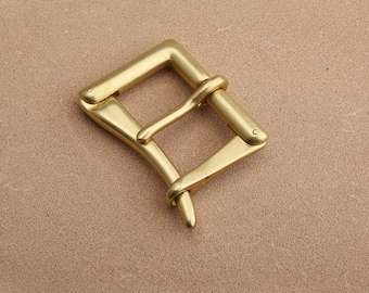 Brass Roller Pin Buckle Solid Brass Quick Release Belt Buckle Single Prong Replacement Buckle Hand DIY Accessories for Man Woman(40MM)