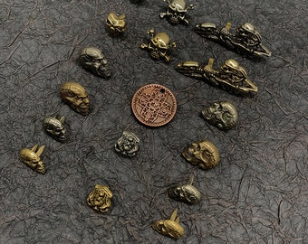 Brass Rivets Skull Head Stud For Leather Craft Decorations 8 Types