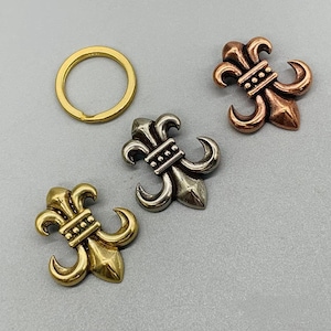Brass Conchos Screw Back Fleur De Lis Pattern Decorative Buckle Leather Crafting Decoration Accessory