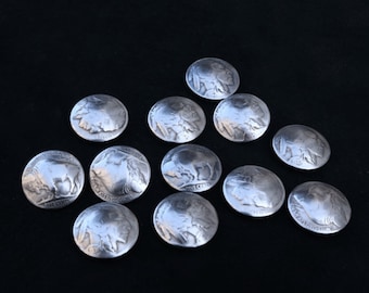 Brass Conchos Screw Back Buffalo Coin Style Indian Head Coin Style Metal Shank Buttons Vintage Coin Western Saddle Tack Embellishment Stud