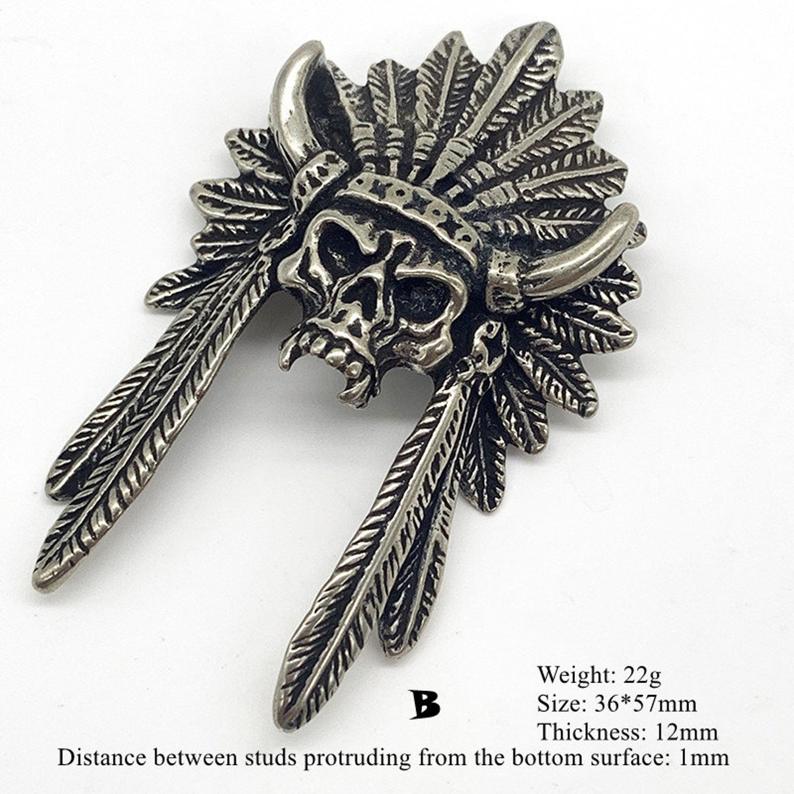 2-Pack Indian Head Coin Conchos With Faux Turquoise | 1-1/8 Inch Screw Back Western Decor
