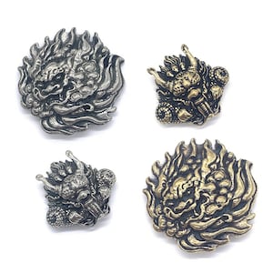 Brass Conchos Screw Back Chinese Lion Dragon Head Concho Decorative Buckle Leather Craft Conchos Embellishments