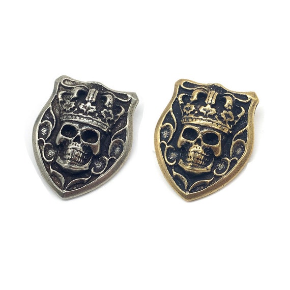Brass Wing Skull Concho Screw Back Western Cowboy Punk Brass Wing Skull Concho Screw Back Western Cowboy Punk