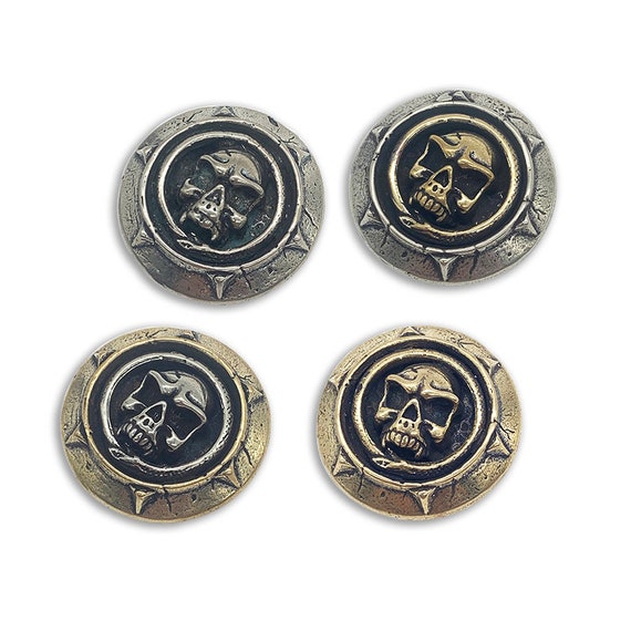 Brass Conchos Screw Back Vintage Skull Concho Leather Craft Decorative  Rivet Buttons for Bag Belt Clothes 