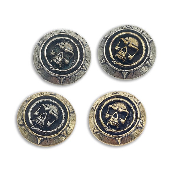 Brass Conchos Screw Back Vintage Skull Concho Leather Craft Decorative Rivet Buttons for Bag Belt Clothes