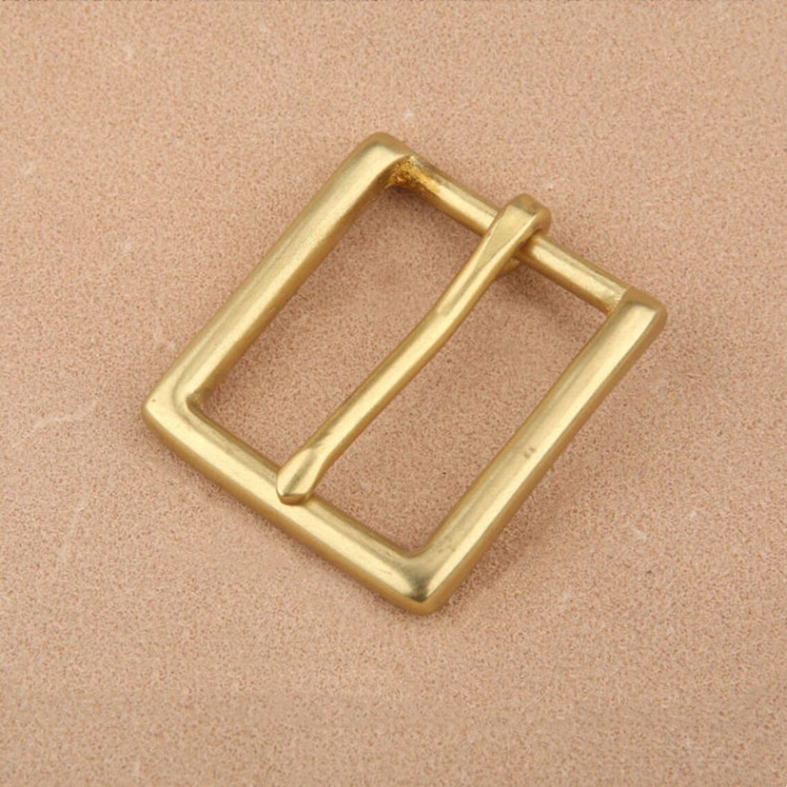 Solid Brass Single Prong Square Belt Buckle Antique Brass Etsy