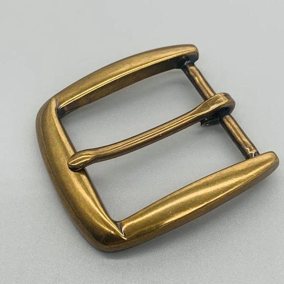 Solid Brass Belt Buckle Single Prong Replacement Buckle Polished Gold Pin Belt  Buckle for Men Women 