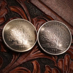 Conchos Screw Back Vintage Tree of Life Coin Conchos Decorative Concho Wallet Buttons Leather Craft for Man Woman