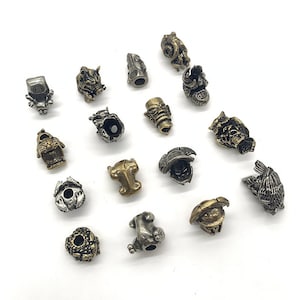 Antique Brass Bead DIY Accessories Paracord Keychain Bead Bracelet Accessories Bead Necklace Pendant Bead Lanyard Bead