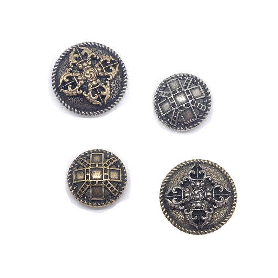 Brass Concho Screw Back Leather Crafting Conchos Vintage Buttons for  Leather Biker Wallet Chain Connector 