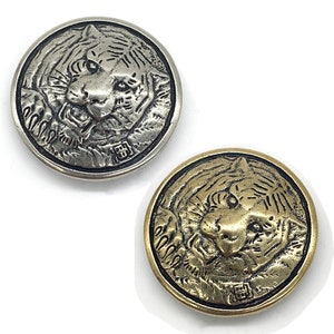 Brass Conchos Screw Back Vintage Tiger Head Conchos Decorative Buckle for Leather King Biker Wallet Chain Connector