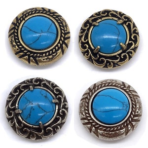 Conchos de latón tornillo retro turquesa navajo flor decorativa hebilla cuero artesanía accesorios de decoración para sombreros de cartera de cinturón