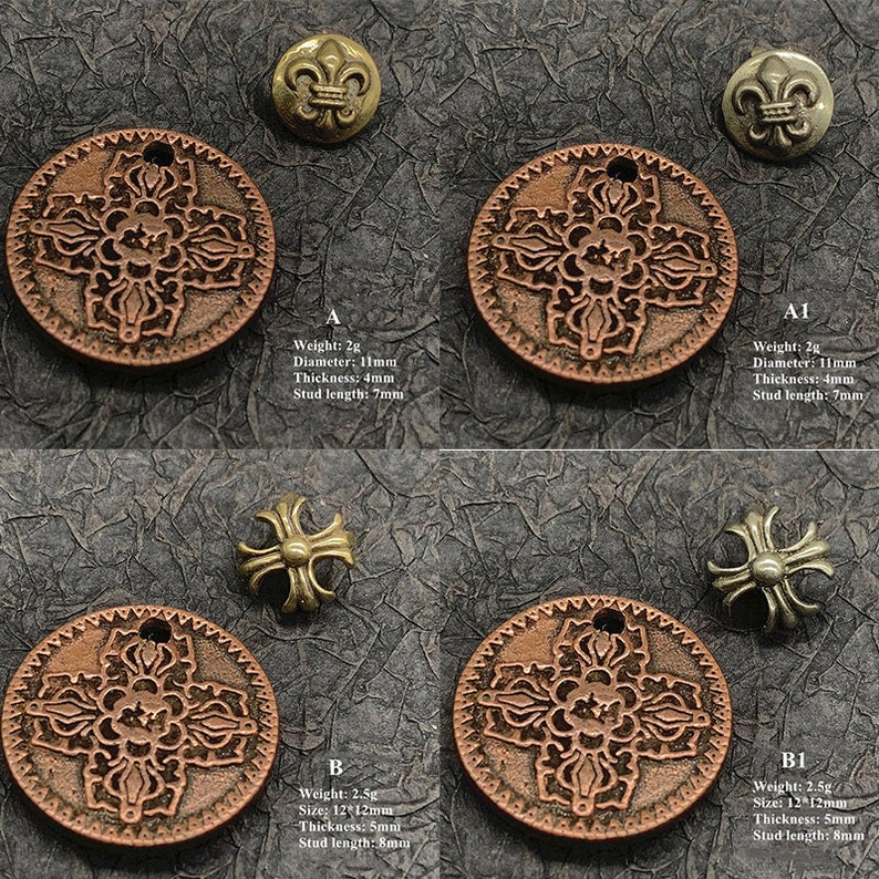 Brass Rivets Flower Shape Stud for Leather Craft Decorations 8 Etsy