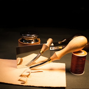 Leather Edger Black Sandalwood Steel Leathercraft Edge Skiving Beveling Cutting Tool 2 Sizes(6mm, 10mm)