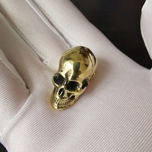 Skull Beads Spacer Bead Brass Paracord Knife Lanyard Bead Handmade Biker Rocker Punk Pendant
