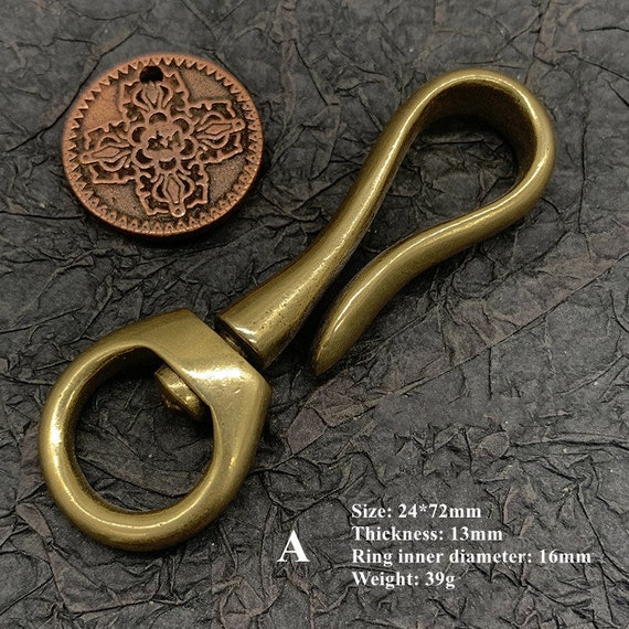Brass U-Shape Key Hook — Solid Metal Keychain With Clip For Keys, Wallet Chains, Or Carabiners - View #3
