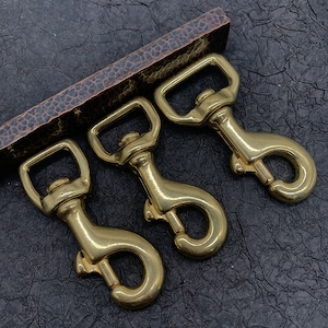 Swivel Bolt Snap Hooks Solid Brass Single Ended Hooks Swivel Eye Bolt Snap Hook Clip for Straps Bags Belting Outdoors Tents Pet 3 Sizes