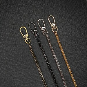 4 Colors Metal Chain Strap Handbag Chains Accessories Purse Straps Shoulder Cross Body Replacement Straps with Metal Buckles