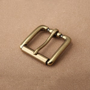 Brass Roller Pin Buckle Vintage Solid Belt Buckle Single Prong Replacement Buckle Hand DIY Accessories for Man Woman