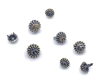 Brass Rivets Metal Studs Leather Craft Decorations Studs  for Leather Bags Hats Belts Decoration