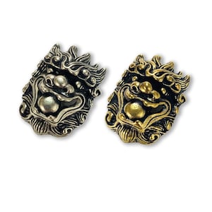Brass Conchos Screw Back Chinese Lion Head Concho Decorative Buckle Leather Craft Coin Conchos Embellishments(Gold/Sliver)