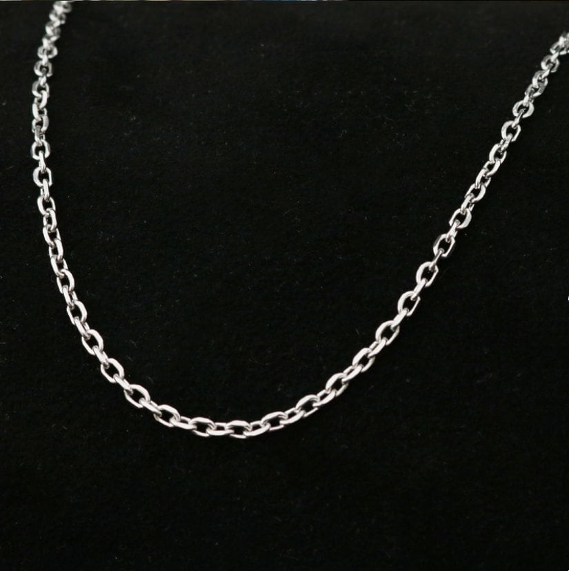 Jewelry Titanium Stainless Steel Chain Silver Necklace Mens Etsy
