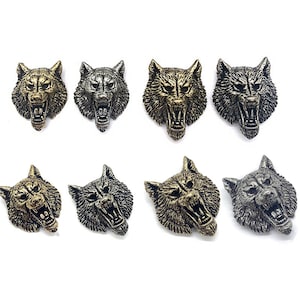 Brass Conchos Screw Back Roaring Bear Vintage Leather Crafting Concho for Leather Biker Wallet Chain Connector 2 Sizes