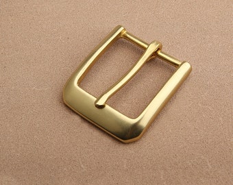 Brass Roller Pin Buckle Heavy Duty Solid Belt Buckle Single Prong Replacement Buckle For Men Women