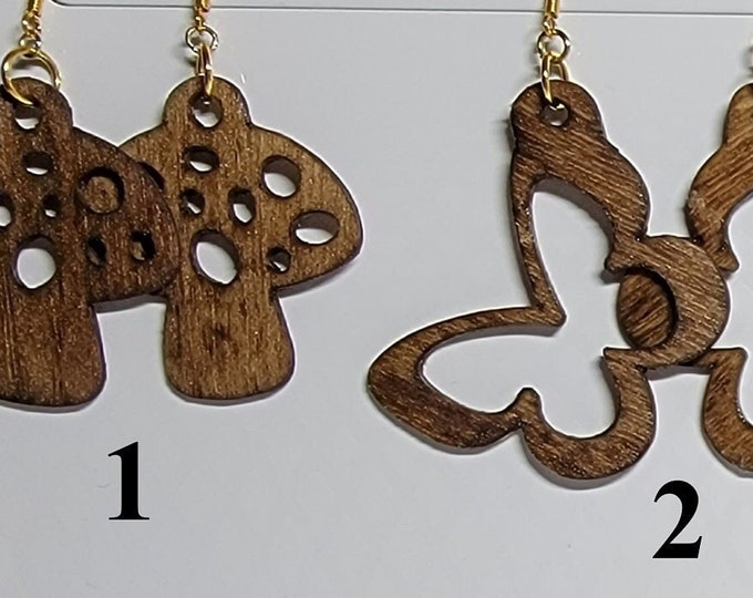 Wood Earrings (Stained and Sealed Finish)