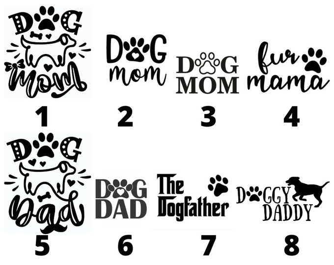 Dog Themed Permanent Vinyl Decal