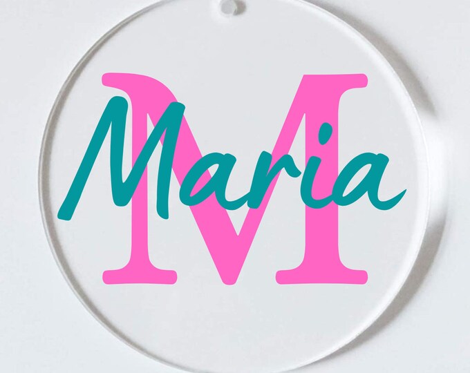 Monogram Personalized Acrylic Circle Keychain (with optional Tassel)