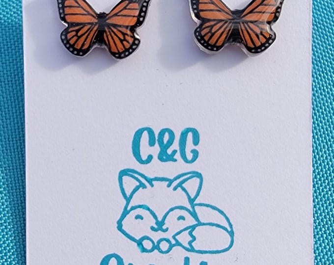 Butterfly/Dragonfly/Lady Bug Acrylic Stud Earrings - Handmade